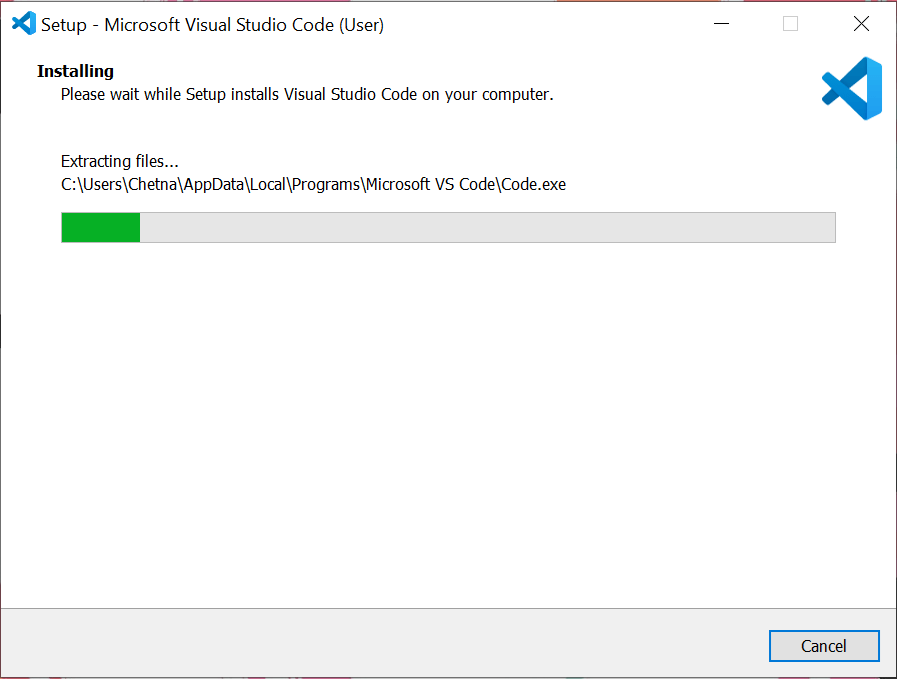 visual studio installation wizard