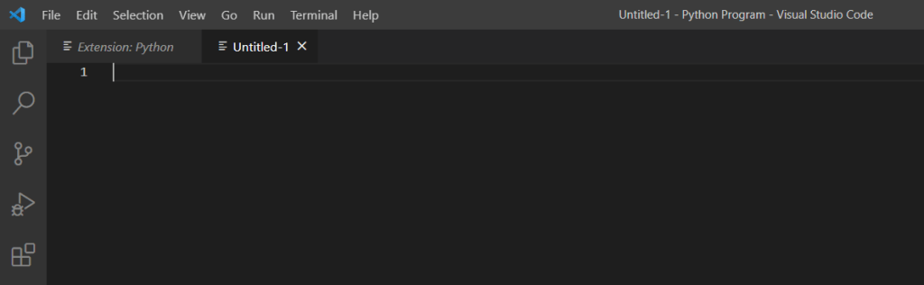 creating first python file in vscode